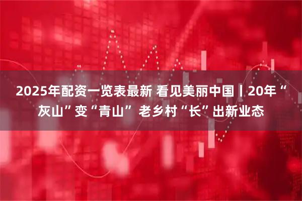 2025年配资一览表最新 看见美丽中国丨20年“灰山”变“青山” 老乡村“长”出新业态